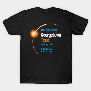 Georgetown Texas Tx Total Solar Eclipse 2024 1 T-Shirt